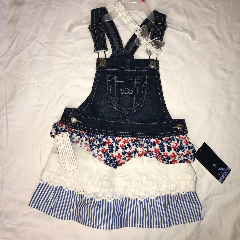 BRAND NEW GIRLS JORDACHE DENIM OVERALL DRESS